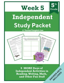Fifth Grade Independent Study Packet – Week 5