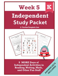 Kindergarten Independent Study Packet – Week 5