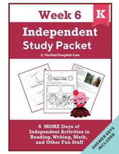 Kindergarten Independent Study Packet – Week 6