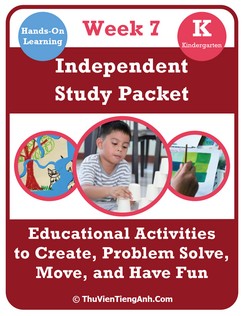 Kindergarten Independent Study Packet – Week 7