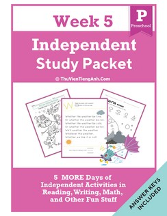 Preschool Independent Study Packet – Week 5