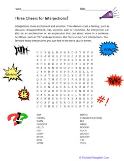 Interjections! Word Search