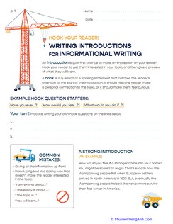 Hook Your Reader: Writing Introductions for Informational Writing