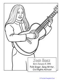 Joan Baez Coloring Page