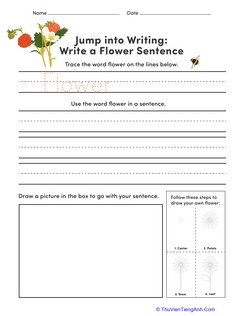 Jump into Writing: Write a Flower Sentence