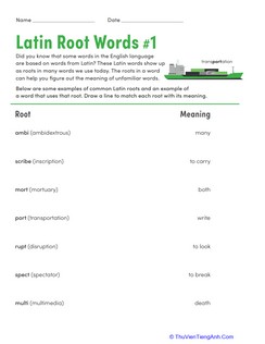 Latin Root Words #1