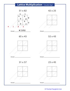 Lattice Method For Multiplication
