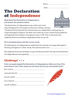 Learn About the Declaration of Independence