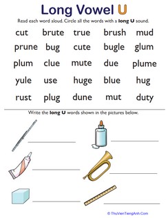 Learning Long Vowels: Long U Words #2