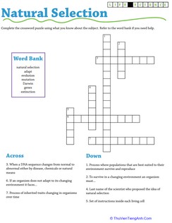 Life Science Crossword: Natural Selection