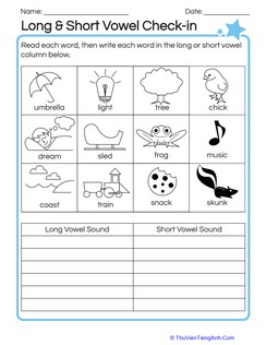 Long & Short Vowel Check-in