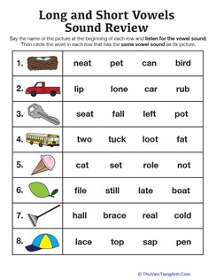 Long and Short Vowel Sounds