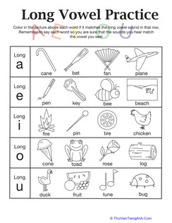 Learning Long Vowels: A to U