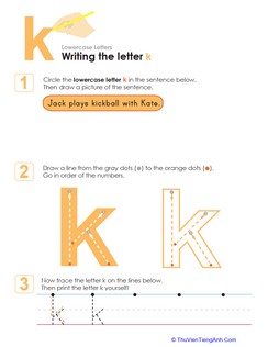 Writing the Letter k