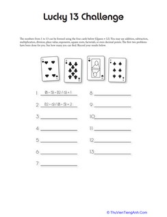 Math Card Game: Lucky 13