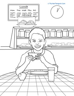 Lunchtime Coloring Page