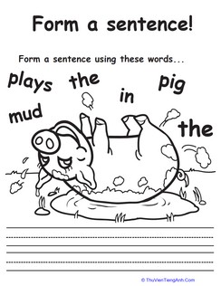 Playful Pig Sentence Building