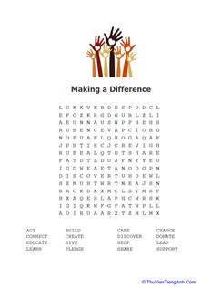 Making a Difference Word Search