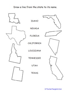 U.S. Map: State Shapes Matching Game