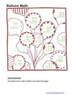 Multiply Decimals and Color 4