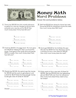 Money Math Word Problems