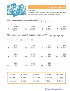 Math Riddles: Addition #1