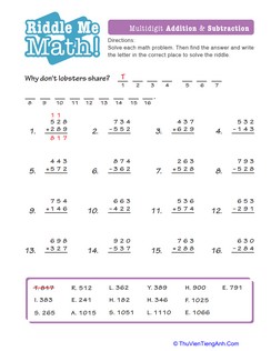 Math Riddles: Addition and Subtraction