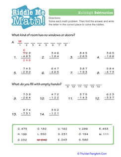 Math Riddles: Subtraction #4