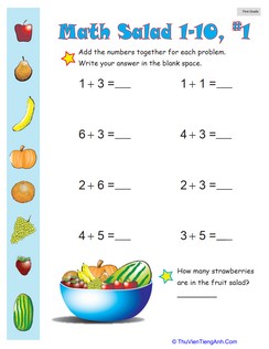 Addition Games: Math Salad 1