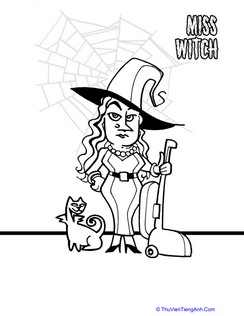 Miss Witch Coloring Page