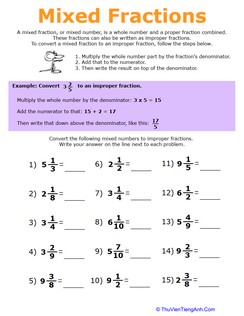 Mixed and Improper Fractions