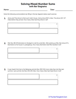 Mixed Number Sums with Bar Diagrams