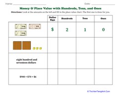 Money & Place Value with Hundreds, Tens, and Ones