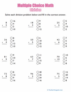 Multiple Choice Math: Division