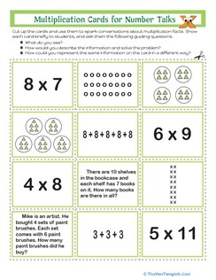 Multiplication Cards for Number Talks