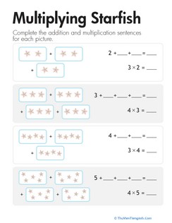 Multiplication: Add & Multiply Starfish