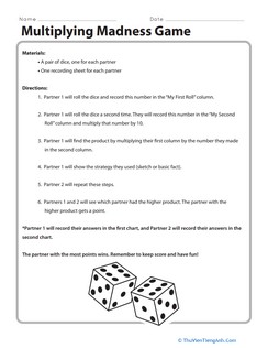 Multiplying Madness Game