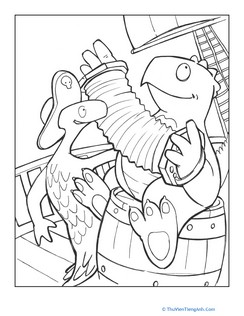 Musical Dinos Coloring Page
