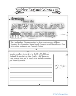 New England Colonies Postcard