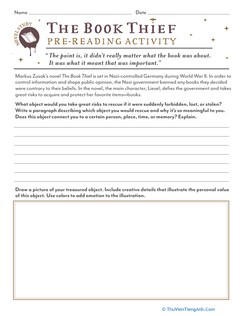 Novel Study: The Book Thief: Pre-Reading Activity