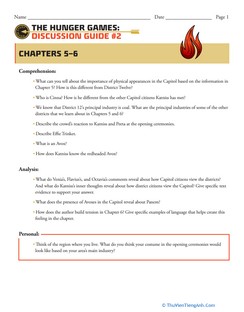Novel Study: The Hunger Games: Discussion Guide #2