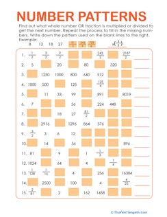 Number Patterns: Multiply or Divide