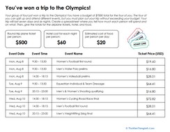 Olympics Trip Planning
