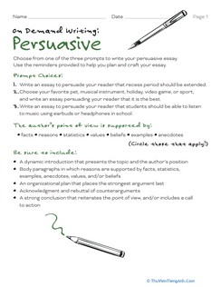 On Demand Writing: Persuasive