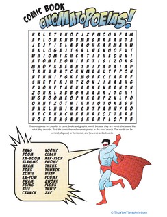 Onomatopoeia Comic Word Search