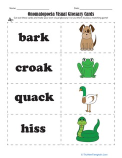 Onomatopoeia Visual Glossary Cards