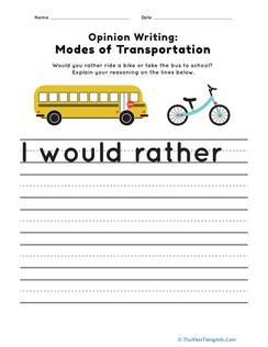 Opinion Writing: Modes of Transportation