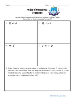 Order of Operations: Fractions