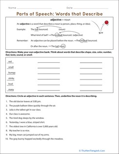 Parts of Speech: Words that Describe