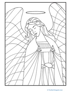 Peaceful Angel Coloring Page